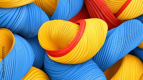 Abstract Colorful 3D Swirls.