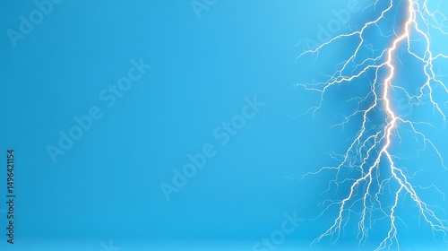 Lightning Bolt on Blue Background