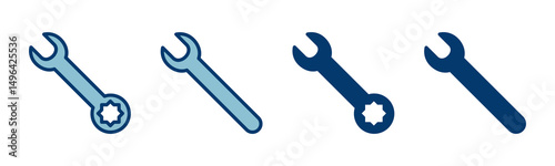 wrench icon vector isolated on white background. Wrench vector icon. Spanner symbol