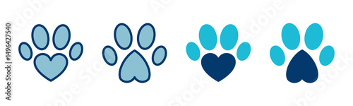 Paw icon vector isolated on white background. Paw Print icon