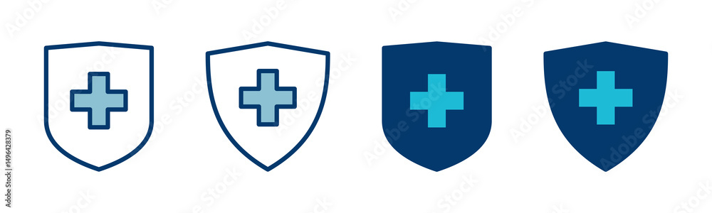 Fototapeta premium Health insurance icon vector isolated on white background. Insurance health document icon