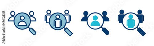 Hiring icon vector isolated on white background. Human resources concept. Recruitment. Search job vacancy icon. Hire. Find people icon