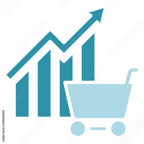 Data Graph dual tone blue color, mini illustration icon. use for modern concept, print, UI, UX kit, web and app development. Vector related to sales, logistic and ecommerce