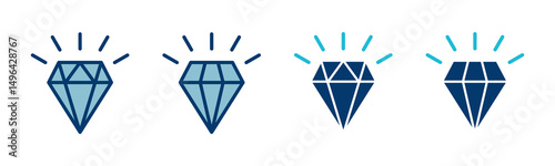 Diamond icon vector isolated on white background. Diamond vector icon. Gemstone symbol