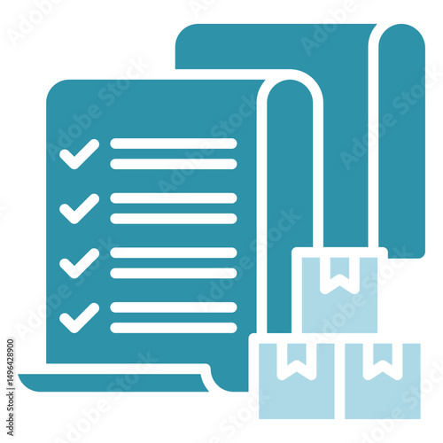 Order List dual tone blue color, mini illustration icon. use for modern concept, print, UI, UX kit, web and app development. Vector related to sales, logistic and ecommerce
