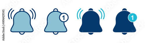 Bell Icon vector isolated on white background. Notification symbol. Bell vector icon