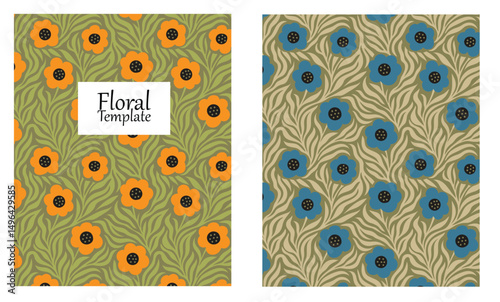 Flowers Abstract for packaging design, fabric printing, wallpaper, book covers, print media, wrapping and accessories. Files can be customized for your work.