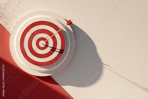Precision Archery Hitting the Target Sport Arena Digital Art Minimalist Design Aerial View