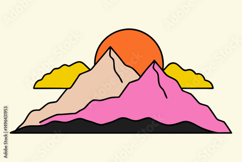 illustration of a pyramid of a mountain