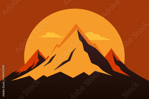 sunset in mountains