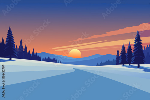 sunset in the mountains