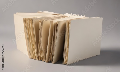 Blank photo album pages fanned open, ready for images , fold, image, vertical