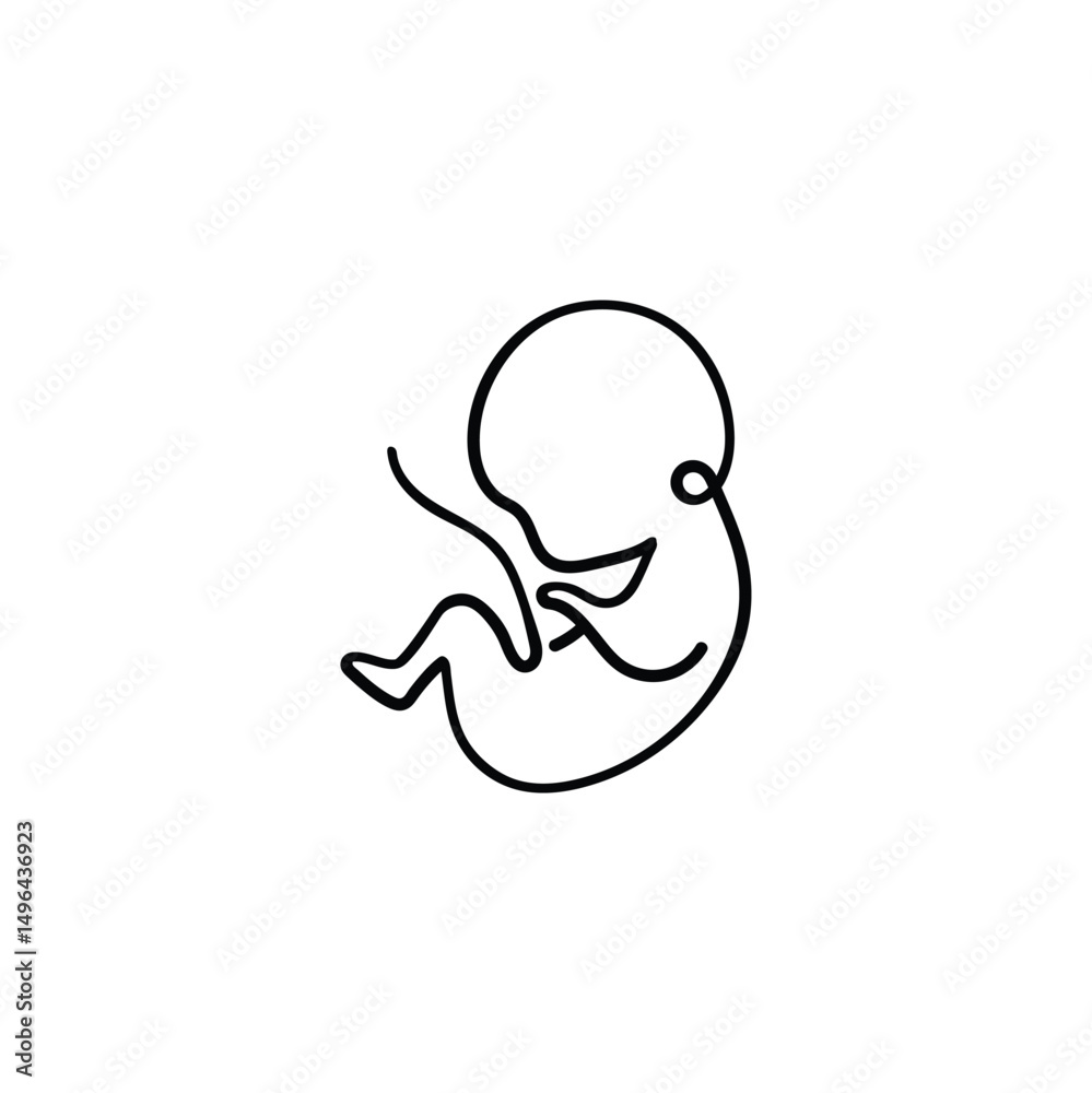 Obraz premium Baby Line Style Icon Design