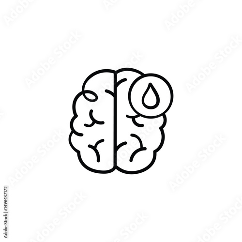 Brain Bleeding Line Style Icon Design