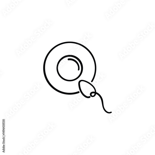 Fertilization Line Style Icon Design