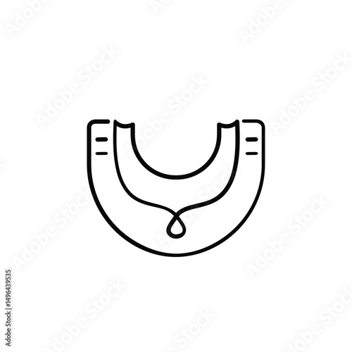 Rugby Tooth Protector Line Style Icon Design