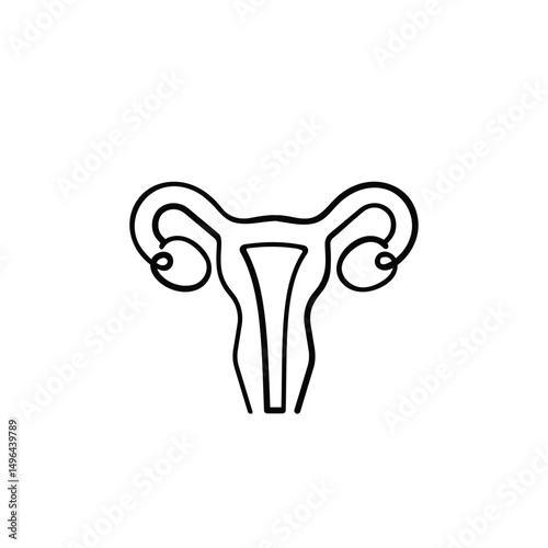 Uterus Line Style Icon Design