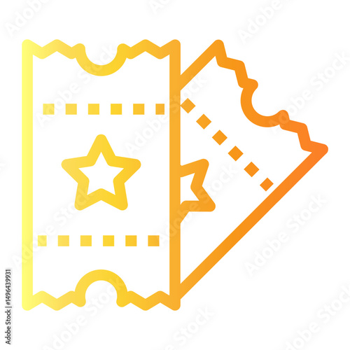 ticket Line Gradient Icon