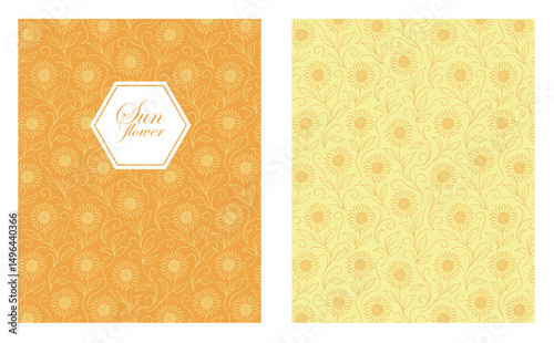 Sunflower line drawing vector file for packaging design, fabric printing, wallpaper, book covers, printed materials, wrapping and accessories. The file can be customized for your work.