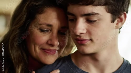 A Mother's Tender Embrace A Close Up of Love and Support Across Generations