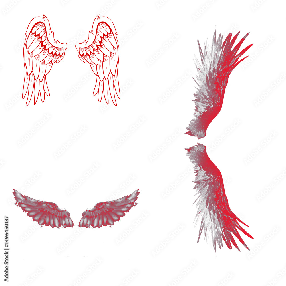 Obraz premium Red Angel Wings Collection