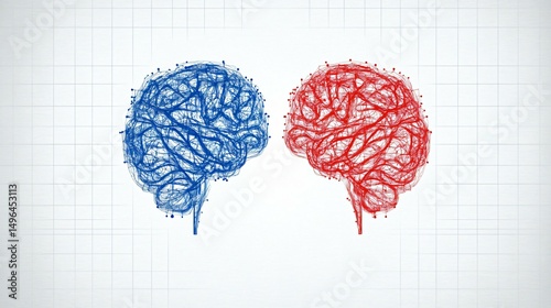 A stylized infographic of microvascular loops in the brain, set on a light grid background with blank right third for data visualization and explanatory text photo