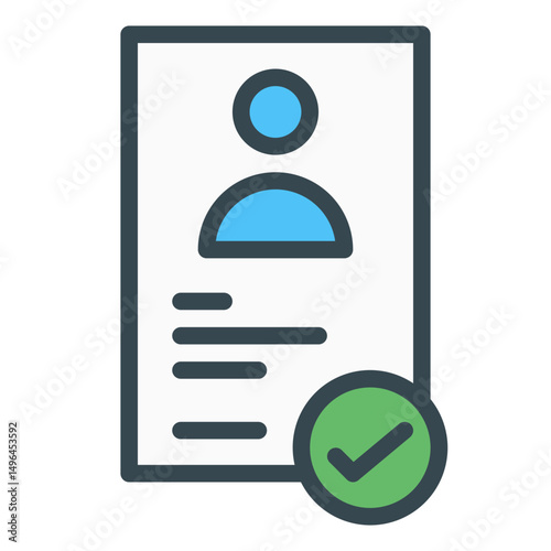 job interview approved. This is a vector single icon with a filled outline style. Suitable for any purpose, such as website design, mobile app design, logo design, pattern design, etc.