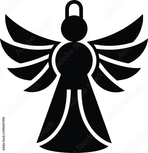 christmas angel ornament icon vector illustration