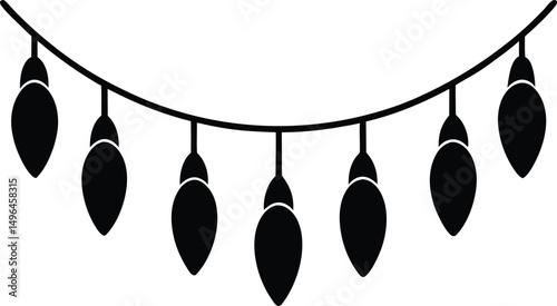 christmas garland lights icon vector illustration