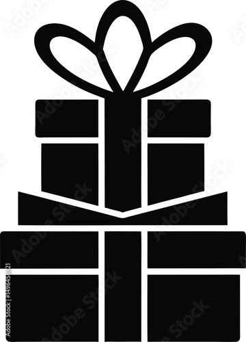 christmas present stack icon vector illustration