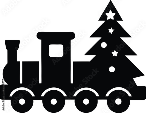 christmas toy train icon vector illustration