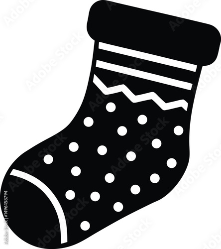 christmas stocking hanging icon vector illustration