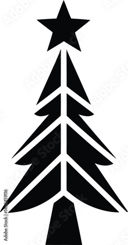 christmas tree topper icon vector illustration