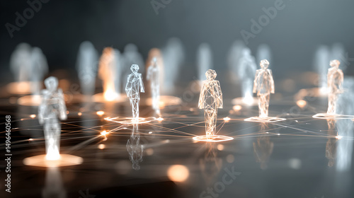 Futuristic Digital Network Connecting Global Points

