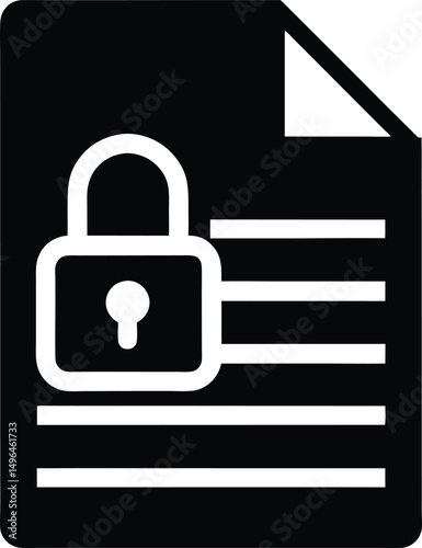 document with lock pad privacy icon vector illustration