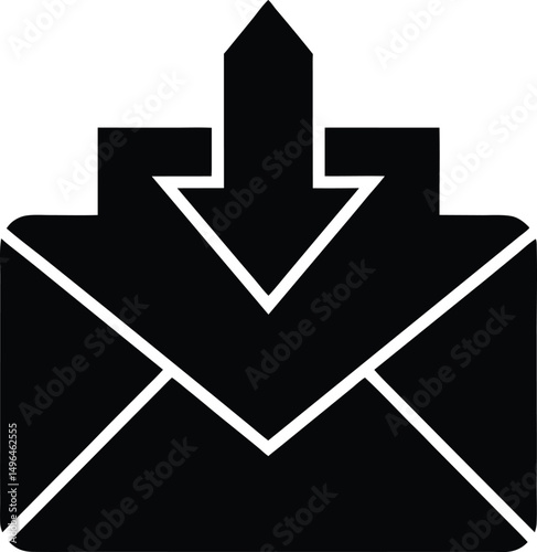 email envelope with arrow icon vector illustration