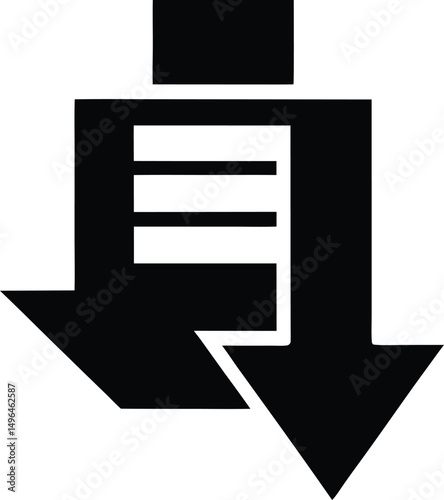 download arrow bar file icon vector illustration