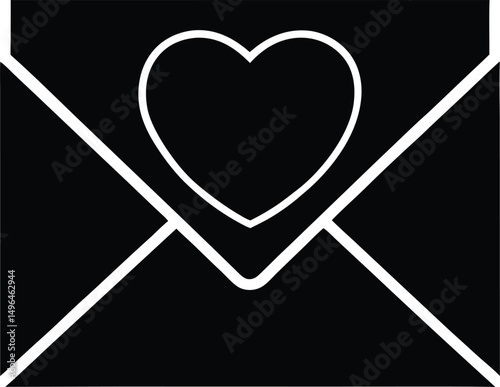 envelope heart love mail icon vector illustration