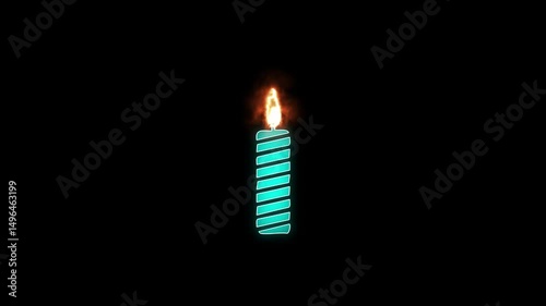 Happy Halloween. burning candle on black background