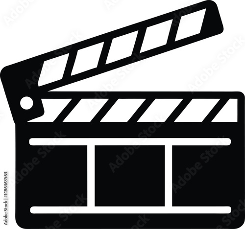 film strip with clapperboard icon vector illustration