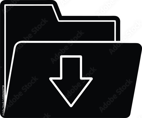 folder with down arrow icon vector illustration