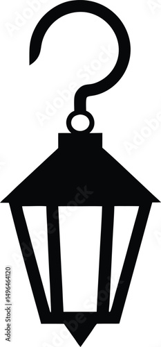 frozen lantern hook icon vector illustration