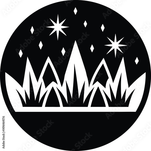 frozen meadow icon vector illustration