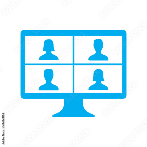 Online meeting colored icon