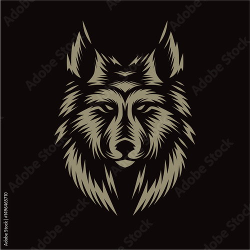 Wolf detail illustration for shirt designs