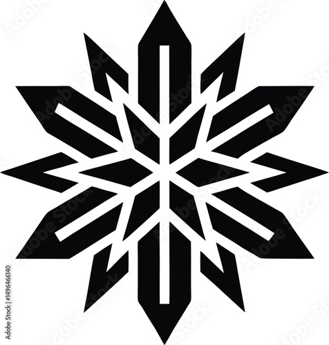 ice crystal pattern icon vector illustration