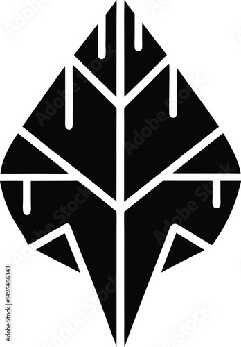 ice encrusted leaf icon vector illustration