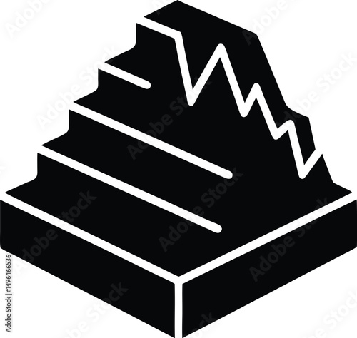 ice slicked steps icon vector illustration