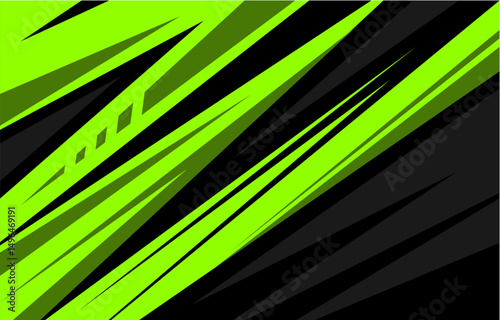 Black with green abstract start racing background