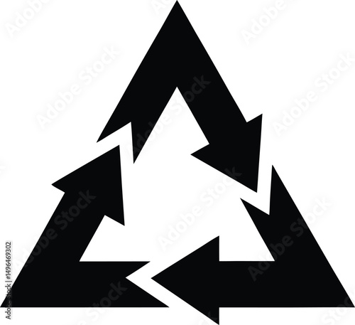 recycle arrows in triangle icon vector illustration